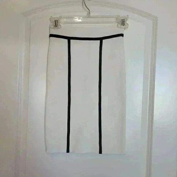 BCBG MAXAZRIA Women's Off White & Black Rayon/Nylon/Spandex Bandage Corset Penci - Picture 7 of 10